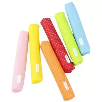 Милый пенал с рисунком в горошек, цветная сумка-органайзер для ручек в горошек, на молнии, пенал, держатель для ручек, портативный