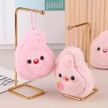 Милый персиковый плюшевый брелок с милым рисунком, брелок для ключей на рюкзак, подвеска для автомобиля, держатель для сумки, подвесные аксессуары
