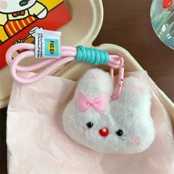 Милый пищащий кролик с бантом плюшевые куклы игрушки брелок сумка украшения милый кролик плетеные веревки подвески рюкзак украшения девочка подарки