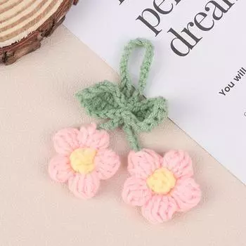 Милый плетеный вручную брелок для ключей сплетенные цветы брелок кулон сумка аксессуары для женщин красный