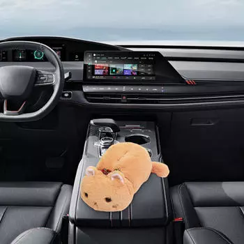 Милый плюшевый автомобильный держатель для салфеток в виде кошки — мягкая и стильная коробка для хранения бумаги жёлтый