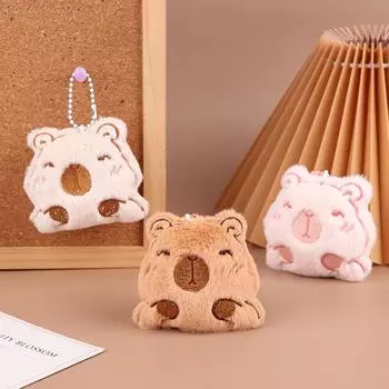 Милый плюшевый брелок Capibara, мультяшная кукла Capybara, кулон, брелок для ключей от машины, рюкзак, сумка, декор, подарок для ребенка розовый