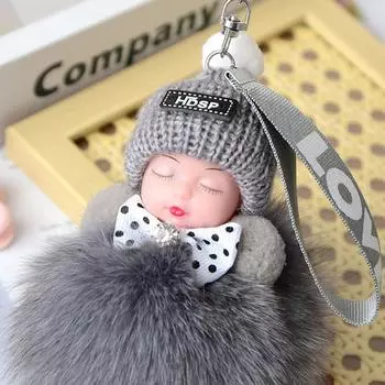 Милый плюшевый брелок для сна, кукла, плюшевая игрушка, кавайный брелок, сумка, подвеска