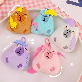 Милый плюшевый брелок Капибара, мультяшный кулон Капибара, мягкие игрушки, брелок для рюкзака, украшения, аксессуары, подарки