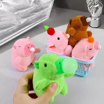 Милый плюшевый брелок Kawaii Capibara с сумкой-черепахой, креативная кукла-симулятор Capibara, пушистая аниме-игрушка, подарки на день рождения as the picture