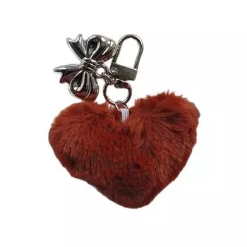 Милый плюшевый брелок-подвеска в виде сердца с бантиком, прекрасные подвесные украшения, брелок-шарм для кошелька, сумки, рюкзака, сумочки 2