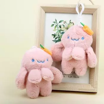 Милый плюшевый брелок с кроликом, кукла, игрушки, сумка, кулон, студенческий школьный рюкзак, кулон, автомобильный брелок, подвеска, детские подарки, аксессуары белый