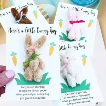 Милый плюшевый брелок в виде кролика для рюкзака, мини-брелок в виде кролика, карманный пушистый кошелек, подвеска-шарм, пасхальная корзинка, подарки для друзей коричневый