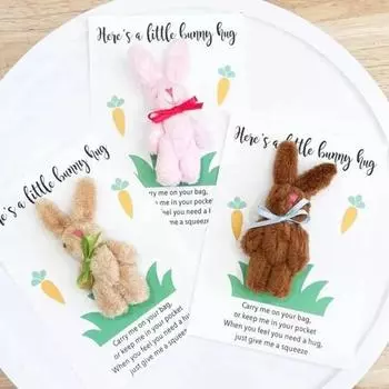 Милый плюшевый брелок в виде кролика для рюкзака, мини-брелок в виде кролика, карманный пушистый кошелек белый