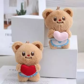 Милый плюшевый брелок в виде медведя-масла, мультяшный милый медведь, кукла-брелок, сумка, подвеска, брелок для женщин, амулеты, подарок