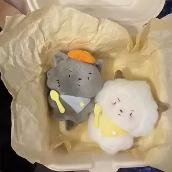 Милый плюшевый брелок в виде волка, мультяшная овца, мягкая кукла, игрушка, брелок для автомобиля, рюкзак, подвесное украшение, подарок для пары A