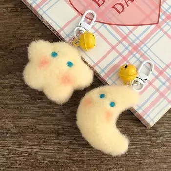 Милый плюшевый брелок в виде звезды, мультяшный лунный колокольчик, кукла, кулон, автомобильный брелок, рюкзак, сумка, декор, подарок для ребенка A2