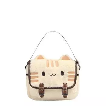 Милый плюшевый котик, маленькая сумка, женская, новая, мультяшная, пушистая кукла, сумка-мессенджер, женская