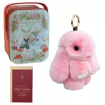 Милый плюшевый кролик брелок брелок с плюшевым животным милый автомобильный брелок (розовый) QD