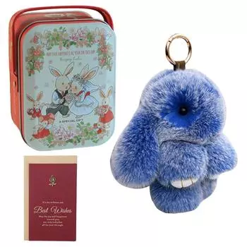 Милый плюшевый кролик брелок брелок с плюшевым животным милый автомобильный брелок (синий) QD