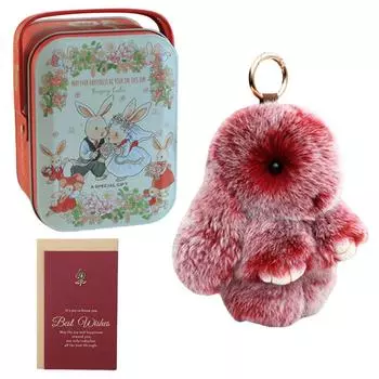Милый плюшевый кролик брелок брелок с плюшевым животным милый автомобильный брелок(Красное вино)