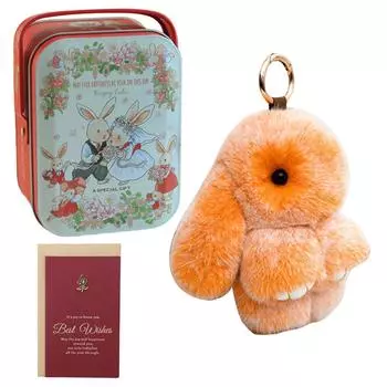 Милый плюшевый кролик брелок брелок с плюшевым животным милый автомобильный брелок (оранжевый)