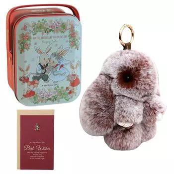 Милый плюшевый кролик брелок брелок с плюшевым животным милый автомобильный брелок (Кофе)