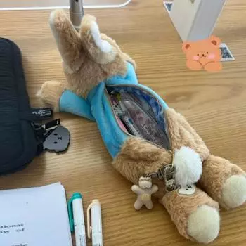 Милый плюшевый кролик пенал школьные канцелярские принадлежности школьные принадлежности кавайная кукла сумка для хранения ручек сумка канцелярские принадлежности