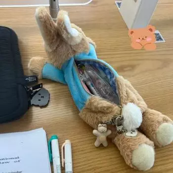 Милый плюшевый кролик пенал школьные канцелярские принадлежности школьные принадлежности кавайная кукла сумка для хранения ручек сумка канцелярские принадлежности