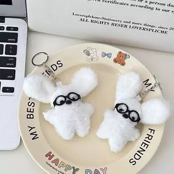 Милый плюшевый кролик-пилот, кукла, брелок, мультяшный плюшевый кролик, брелок, сумка, кулон, украшение для рюкзака для девочек, подарок на день рождения