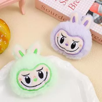 Милый плюшевый кулон Labubu, мультяшная кукла-монстр, брелок для ключей, автомобильный брелок, сумка, декор, подарок для ребенка серый