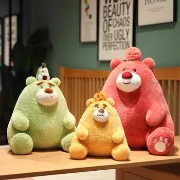 Милый плюшевый мишка авокадо, мягкая игрушка, мультяшный фруктовый клубничный мишка, плюшевая игрушка, комфорт для сна, кукла для девочек, мягкая подушка, детский подарок на день рождения 30cm красный