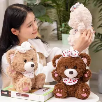 Милый плюшевый мишка-бант, плюшевая игрушка, кукла-медведь в виде обнимашки 22cm0.12kg коричневый