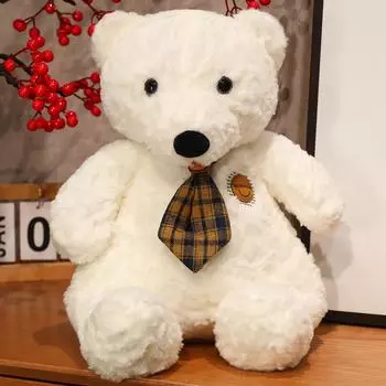 Милый плюшевый мишка с галстуком, кукла, подарок на день рождения для девочки, мишка для обнимания 25cm