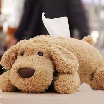 Милый плюшевый мишка собачка держатель для салфеток мультфильм домашний автомобиль коробка для салфеток красный