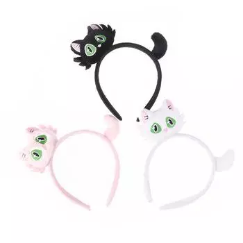 Милый плюшевый обруч для волос с котом, осенне-зимние повязки для волос для девочек, головные уборы, повязки на голову с героями мультфильмов, аксессуары для волос, украшения