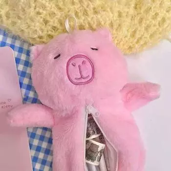 Милый плюшевый пенал Kapibala, сумка для макияжа, косметичка для девочки, органайзер, кошелек, канцелярские принадлежности, дорожные сумки для хранения, школьные принадлежности A1