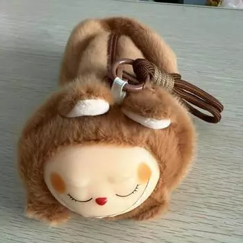 Милый плюшевый пенал, плюшевый пенал на шнурке, подарок для студенческой куклы One Size коричневый