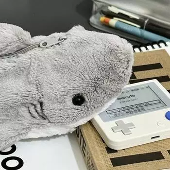 Милый плюшевый пенал в виде акулы, студенческие канцелярские принадлежности, школьные принадлежности, сумка для хранения ручек