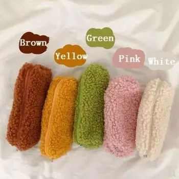 Милый плюшевый пенал, зеленый пенал, простая сумка для хранения, кавайные канцелярские принадлежности, студенческие школьные офисные S розовый