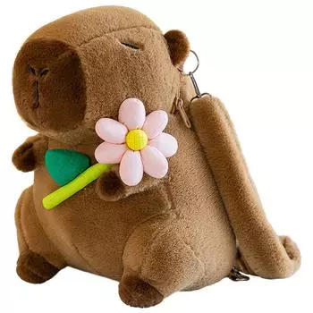 Милый плюшевый рюкзак Capybara Kawaii Fashion Plushie Doll Fur Bag Детская сумка через плечо Рюкзак Подарки для девушки A