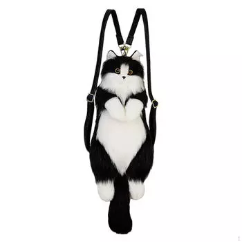 Милый плюшевый рюкзак с изображением кота, сумка для животных для взрослых и детей, подарок на день рождения