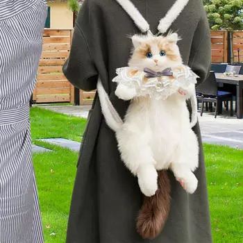 Милый плюшевый рюкзак с котом, модные мягкие игрушки ручной работы для детей