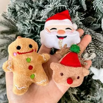 Милый плюшевый Санта-Клаус, броши в виде оленя на елке, милые мультяшные значки, аксессуары для одежды, рождественский декор, рождественские подарки