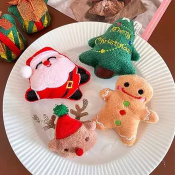 Милый плюшевый Санта-Клаус, броши в виде оленя на елке, милые мультяшные значки, аксессуары для одежды, рождественский декор, рождественские подарки A1