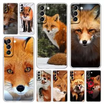 Милый подарочный чехол для телефона Red Fox для Samsung Galaxy S22 S21 S20 FE Ultra 5G S10 S10E S9 S8 Plus Note 10 20, мягкий прозрачный силиконовый чехол S22 Ultra 5G