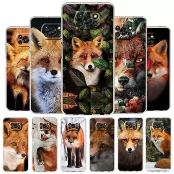 Милый подарочный чехол с изображением красной лисы для Xiaomi Poco X3 NFC F3 M3 X4 M4 Pro 5G Mi 11 Lite Ultra 11T 11X 12 12T Pro 11i, мягкий прозрачный чехол Xiaomi Mi 11i