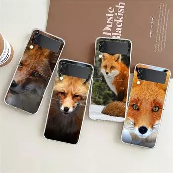 Милый подарочный прозрачный чехол для телефона Red Fox для Samsung Galaxy Z Flip 4, тонкий прозрачный прочный чехол для Galaxy Z Flip 3 5G Galaxy Z Flip4