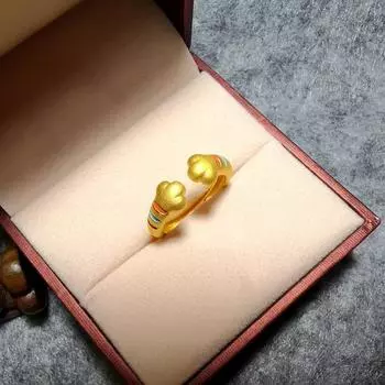 Милый подарок на день рождения на год тигра на новый год, кольцо с изображением тигра со знаком зодиака, цветное кольцо с когтями тигра Opening adjustable золотой