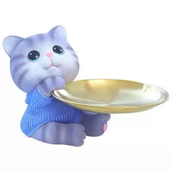 Милый поднос для хранения кроликов/кошек, креативные фигурки, украшения, поднос для ключей из смолы, конфет, всякой всячины, гостиная, крыльцо, стол, украшение для дома