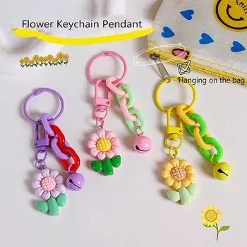 Милый Подсолнух Смола Брелок Чехол для Наушников Сумка Подвеска Diy Аксессуары Красочный Цветок Брелок Украшения Ювелирные Изделия Подарки розы красного