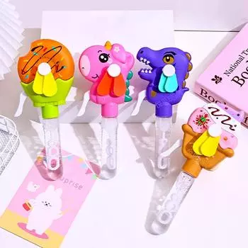 Милый пончик с ручным вентилятором для мыльных пузырей - детская летняя игрушка Single Unit (OPP bag)