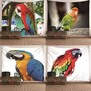Милый попугай гобелен офис гостиная украшение домашний настенный гобелен 100x75cm