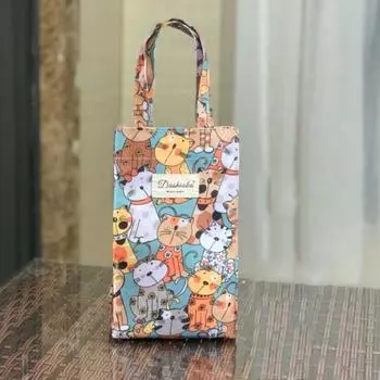 Милый принт Держатель для бутылки с водой Оксфорд Изолированный держатель для чашки Портативная сумка для бутылки с водой J