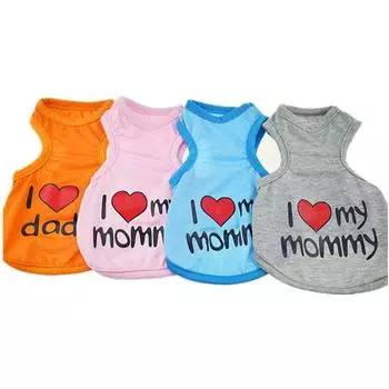 Милый принт с изображением лапы и сердца, дизайн с любовью, жилет для маленькой собаки, одежда на лето и весну, футболки для собак, костюм для щенка, аксессуары для чихуахуа XS
